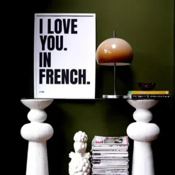 Affiches & Tableaux^Sélectionné par Fleux Affiche I Love You In French - 50 X 70 Cm - Black