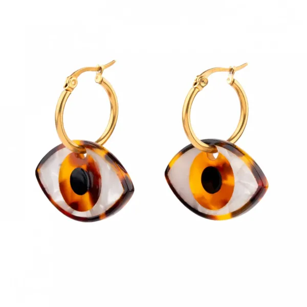 Bijoux & Montres^Coucou Suzette Boucles D'Oreilles Oeil - Marron
