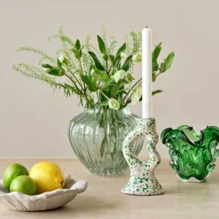 Bougies, Bougeoirs Et Allumettes^Sélectionné par Fleux Bougeoir Tachete - H 17 Cm - Rose Et Vert