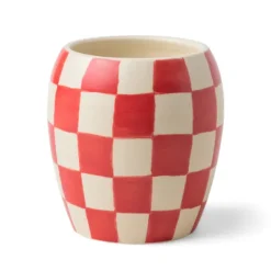 Bougies, Bougeoirs Et Allumettes^Sélectionné par Fleux Bougie Damier En Porcelaine - Rose & Santal