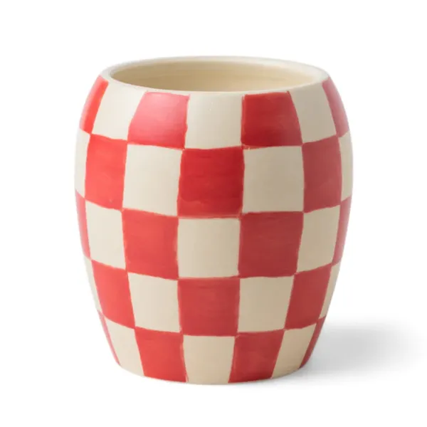 Bougies, Bougeoirs Et Allumettes^Sélectionné par Fleux Bougie Damier En Porcelaine - Rose & Santal