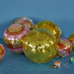 Accessoires Design^Rice Boule Disco O 18 Cm - Rayures Rose