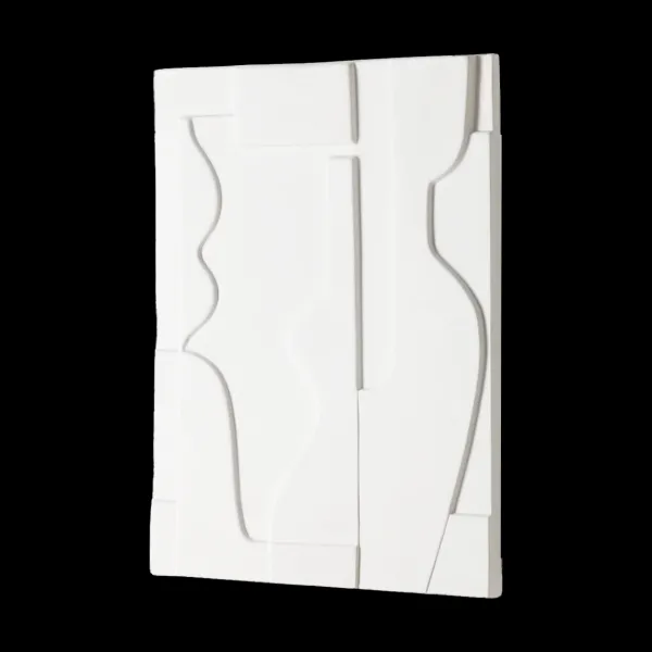 Affiches & Tableaux^HK Living Cadre En Ceramique - 27 X 33 Cm - Blanc Mat