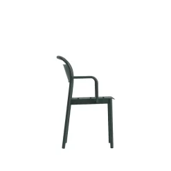 Chaises^Muuto Chaise Accoudoirs Linear Steel Dark Green