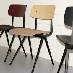 Chaises^Hay Chaise Result Noir - Rouge Brique - Chene Laque