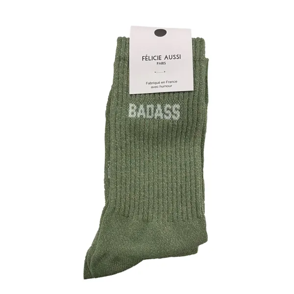 Chaussettes^Félicie Aussi Chaussettes Badass A Paillettes 36/40 - Olive