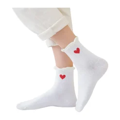 Chaussettes^Tites Chaussettes Chaussettes Dentelle Coeur Long 35/42 - Blanc