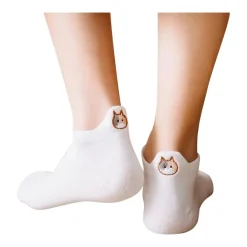 Chaussettes^Tites Chaussettes Chaussettes Languette Chat 35/42 - Blanc