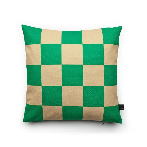 Coussins^FEST Amsterdam Coussin Checks - 45 X 45 Cm - Vert/Sable