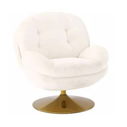Fauteuils & Repose-Pieds^Sélectionné par Fleux Fauteuil Memento En Velours - 81 X 86 X 83 Cm - Blanc