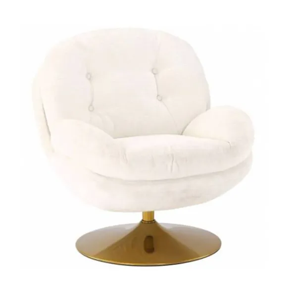 Fauteuils & Repose-Pieds^Sélectionné par Fleux Fauteuil Memento En Velours - 81 X 86 X 83 Cm - Blanc