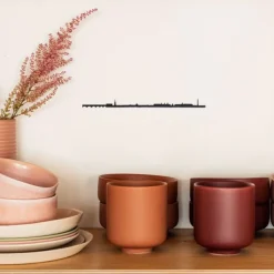 Art Mural^The Line Frise Decorative Bordeaux Mini - Noir - 19 Cm
