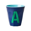 Tasses & Mugs^Rice Gobelet Lettre A En Melamine - Bleu Fonce
