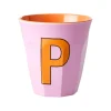 Tasses & Mugs^Rice Gobelet Lettre P En Melamine - Rose