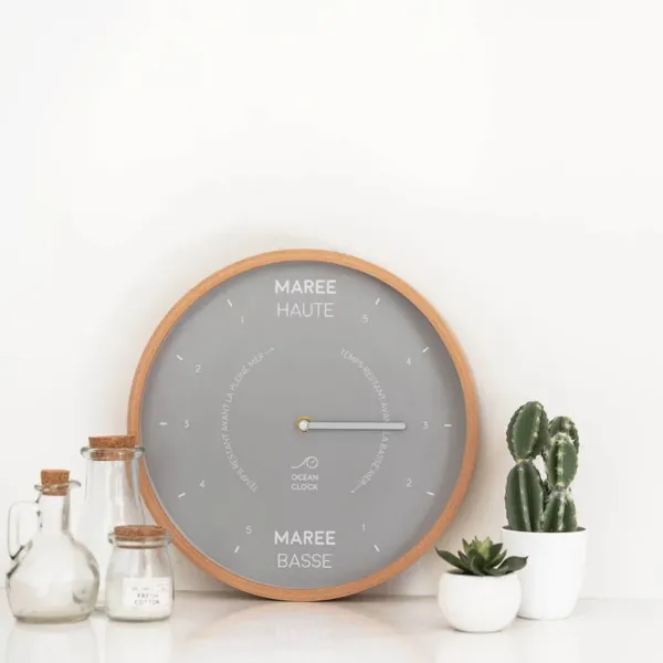 Horloges^Ocean Clock Horloge Des Marees Moon En Bois