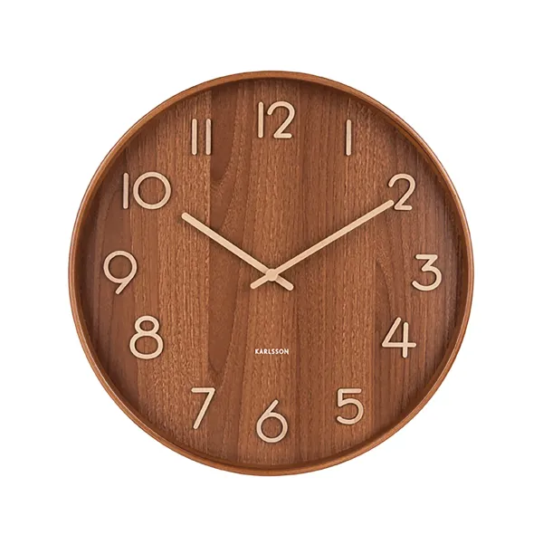 Horloges^Sélectionné par Fleux Horloge Murale Pure En Bois De Tilleul - O 40 Cm - Dark