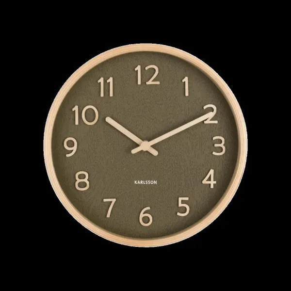 Horloges^Sélectionné par Fleux Horloge Murale Pure Wood Grain S - Vert