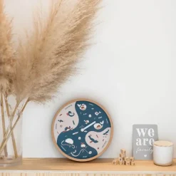 Décorations Enfant^Ocean Clock Horloge Semaine Pour Enfant En Bois - Bleu