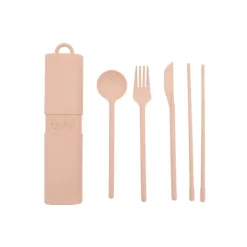 Assiettes & Couverts^Sélectionné par Fleux Kit De Couverts Reutilisables Et Nomades En Matiere Biosourcee Jaune