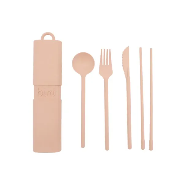 Assiettes & Couverts^Sélectionné par Fleux Kit De Couverts Reutilisables Et Nomades En Matiere Biosourcee Jaune