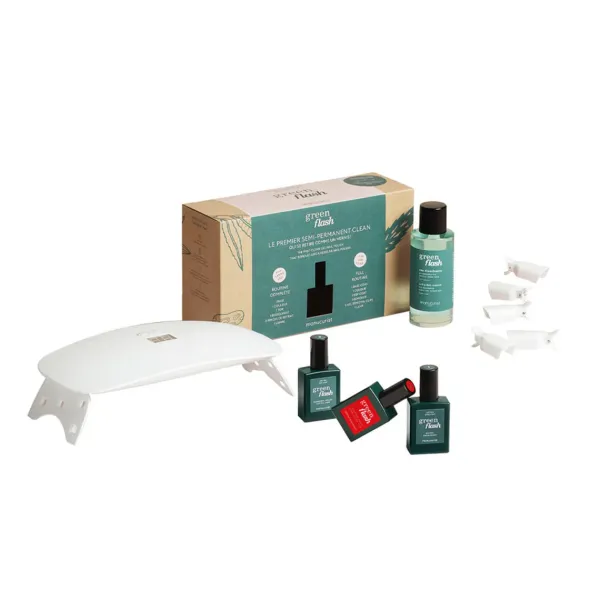 Soins^Manucurist Kit Green Flash - Vernis Semi Permanent - Poppy Red