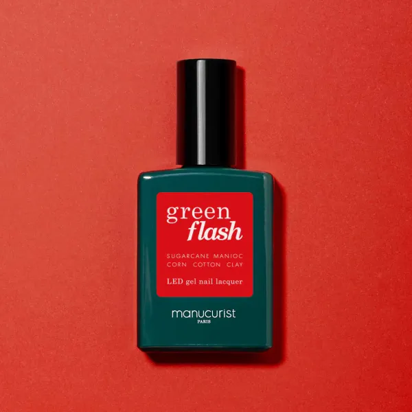 Soins^Manucurist Kit Green Flash - Vernis Semi Permanent - Poppy Red