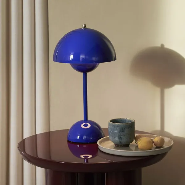 Lampes De Bureaux^And Tradition Lampe A Poser Flowerpot Vp9 Sans Fil - Bleu Cobalt