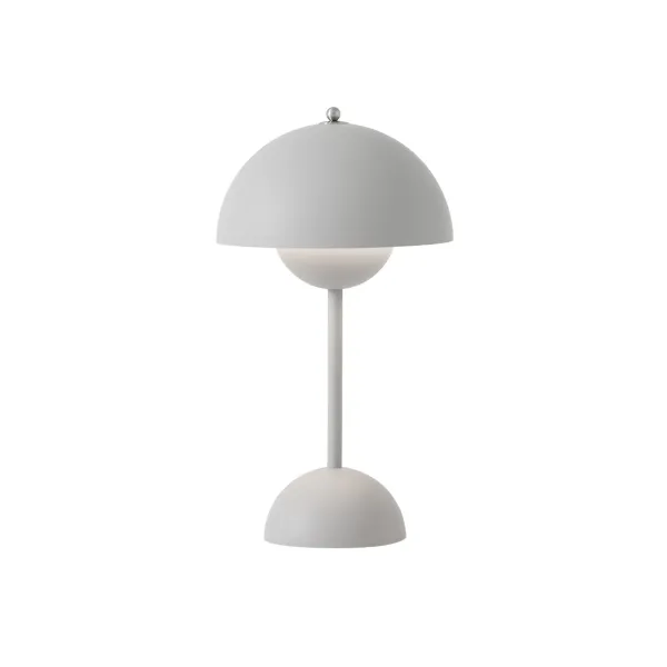 Lampes De Table^And Tradition Lampe A Poser Flowerpot Vp9 Sans Fil Gris Clair Mat