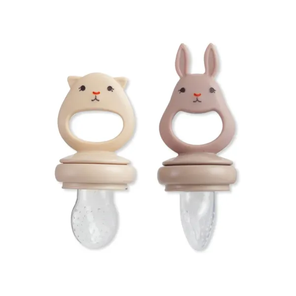 Anneaux De Dentition & Tétines^Konges Slojd Lot De 2 Grignoteuses En Silicone - Bark / Shell