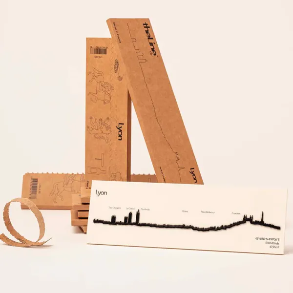 Art Mural^The Line Mini Frise Decorative Lyon - Noir - 19 Cm