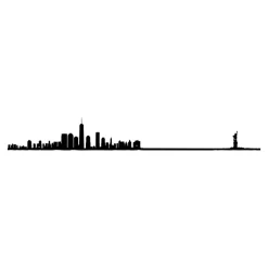 Art Mural^The Line Mini Frise Decorative New York - Noir - 19 Cm