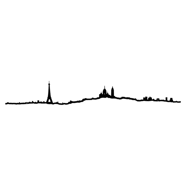 Art Mural^The Line Mini Frise Decorative Paris - Noir - 19 Cm