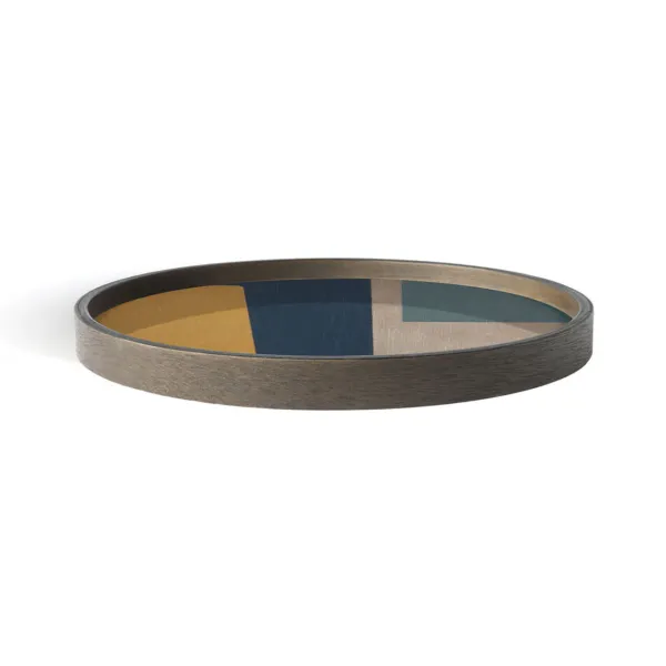 Plats & Plateaux^Ethnicraft Mini Plateau En Bois Peint - Geo Study - O 23 Cm