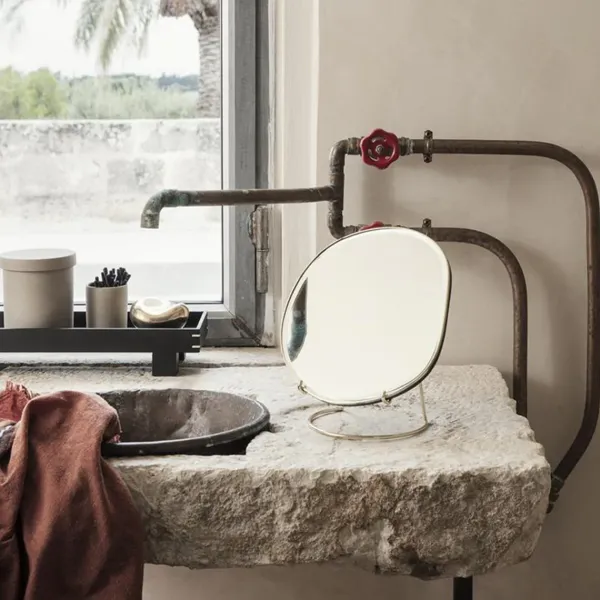 Miroirs^Ferm Living Miroir De Table Pond - H 23 Cm Blanc