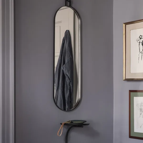 Miroirs^Ferm Living Miroir Poise Oval Metal Noir - H 98 X 28 Cm