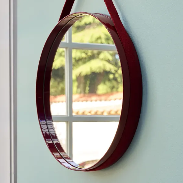 Miroirs^Hay Miroir Strap N°2 - O 70 Cm Rouge
