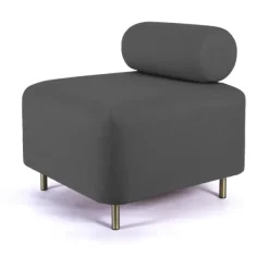Fauteuils & Repose-Pieds^ENOstudio Ottoman Bovari Velours Gris Riviera 95
