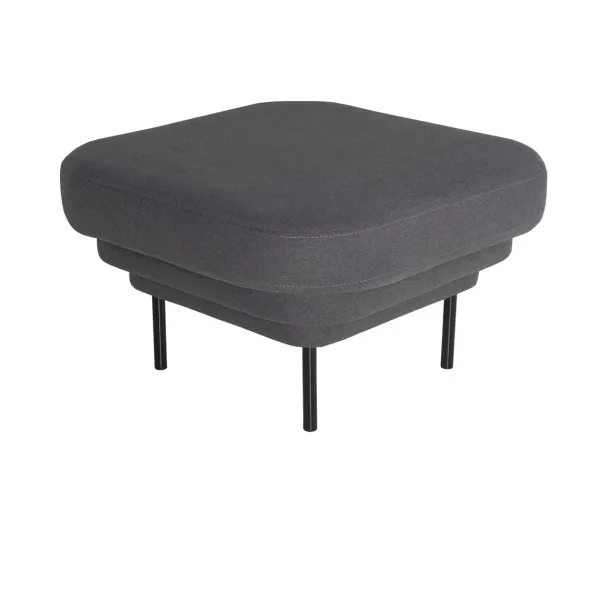Fauteuils & Repose-Pieds^ENOstudio Ottoman Cornice Tissu - Gris & Metal Noir