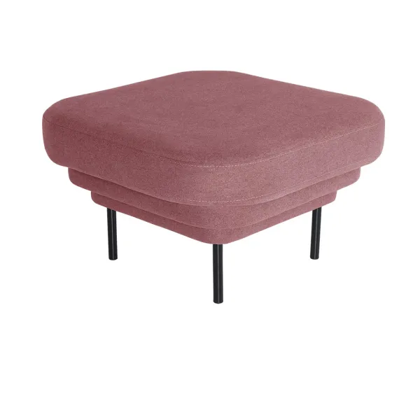 Fauteuils & Repose-Pieds^ENOstudio Ottoman Cornice Tissu - Rose & Metal Noir