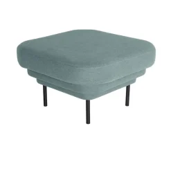 Fauteuils & Repose-Pieds^ENOstudio Ottoman Cornice Tissu Bleu & Metal Noir