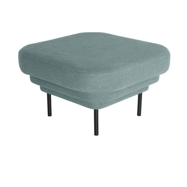 Fauteuils & Repose-Pieds^ENOstudio Ottoman Cornice Tissu Bleu & Metal Noir