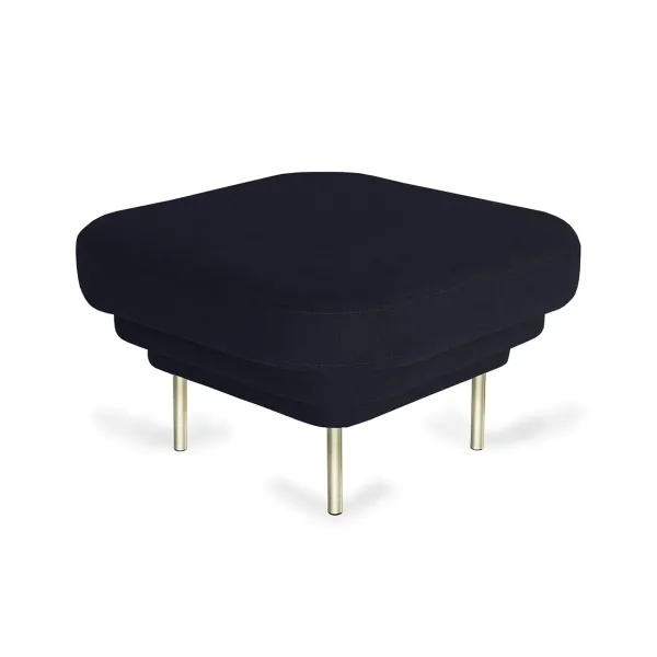 Fauteuils & Repose-Pieds^ENOstudio Ottoman Cornice Velours - Bleu Nuit & Laiton