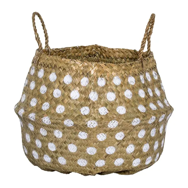 Paniers & Boîtes^Bloomingville Panier En Osier Pois Blancs