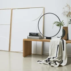 Linge De Lit^HK Living Plaid Capitonne En Coton 130 X 170 Cm Blanc