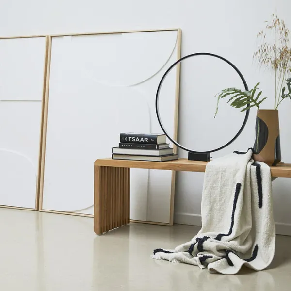 Linge De Lit^HK Living Plaid Capitonne En Coton 130 X 170 Cm Blanc