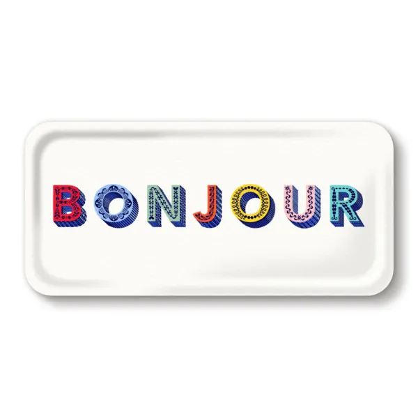 Plats & Plateaux^Sélectionné par Fleux Plateau Bonjour - 32 X 15 Cm - Multicolore