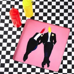 Vide-Poches^Gangzai Plateau Carre Ketchup & Moutarde En Fer - 30 X 30 Cm