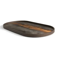 Plats & Plateaux^Ethnicraft Plateau En Verre - Bronze Organic - Oblong - 71 X 36 Cm