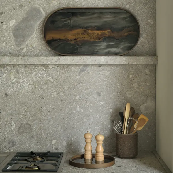 Plats & Plateaux^Ethnicraft Plateau En Verre - Bronze Organic - Oblong - 71 X 36 Cm