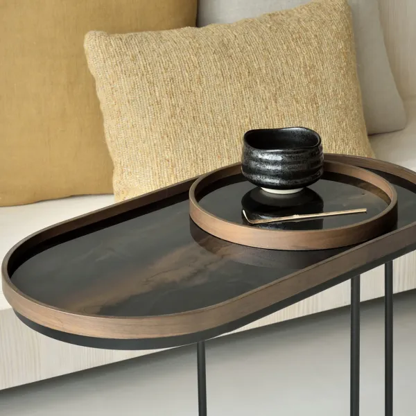 Plats & Plateaux^Ethnicraft Plateau En Verre - Bronze Organic - Oblong - 71 X 36 Cm